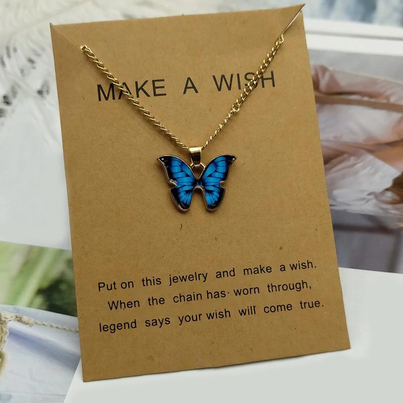 Wurst Niedliche Schmetterling Anhänger Halskette