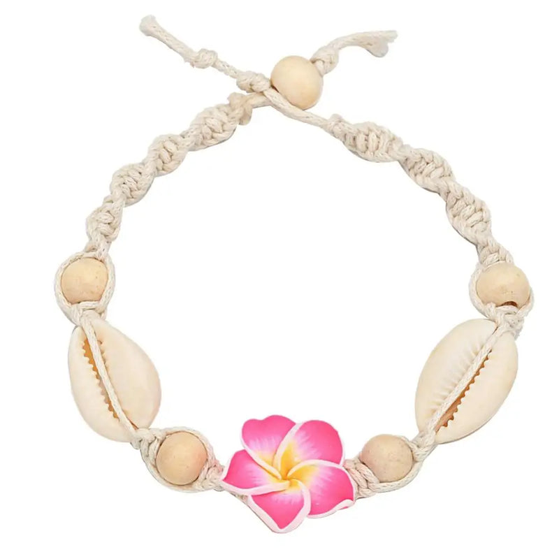 Bohemian Blumen Muschel Perlen Fußkettchen für Frauen