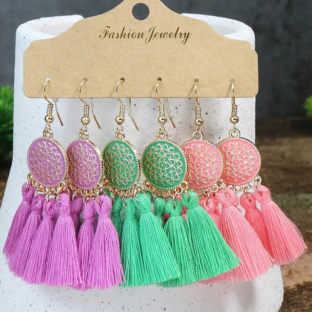 Bohemian Tassel Dangling Earrings for Women | Fashion Jewelry