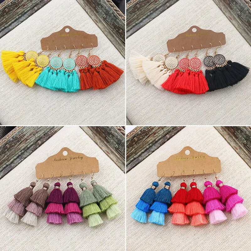 Bohemian Tassel Dangling Earrings for Women | Fashion Jewelry