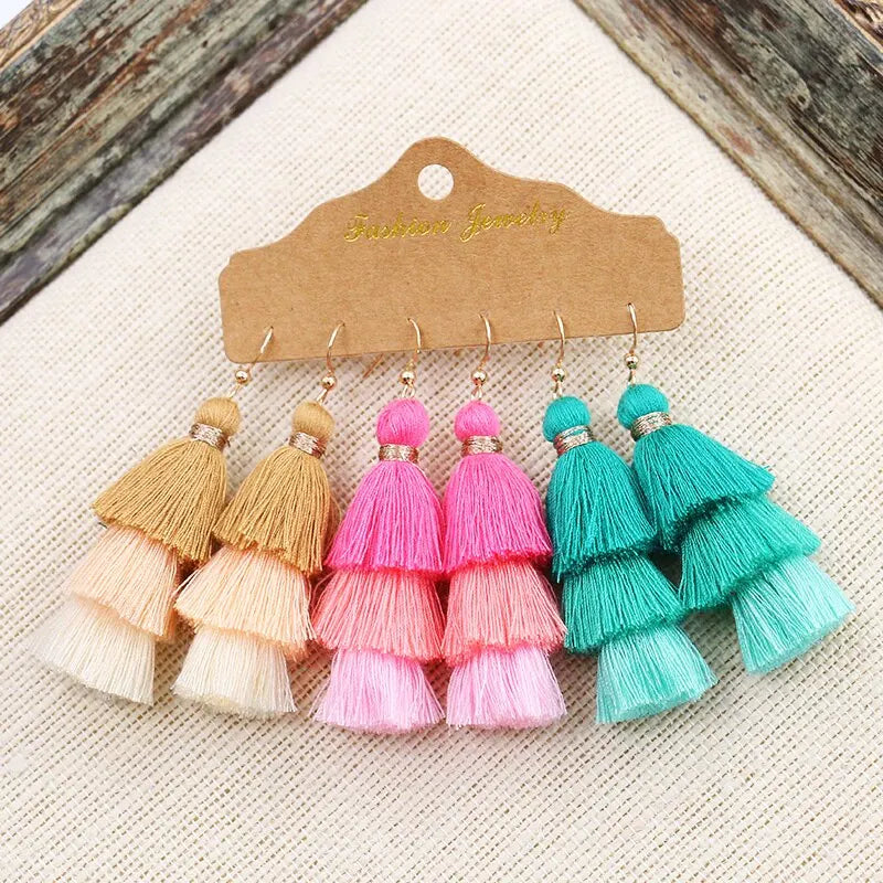 Bohemian Tassel Dangling Earrings for Women | Fashion Jewelry