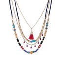 Boho Damen Mehrschichtige Halskette | Bohemia Modische Lange Halskette