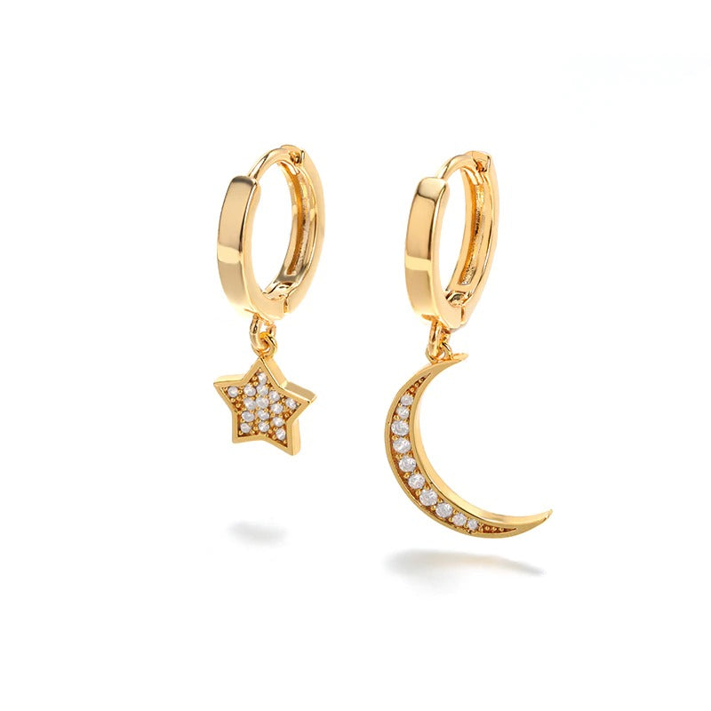 Wunderbarer Strass Schneeflocken Perlenstollen Ohrringe