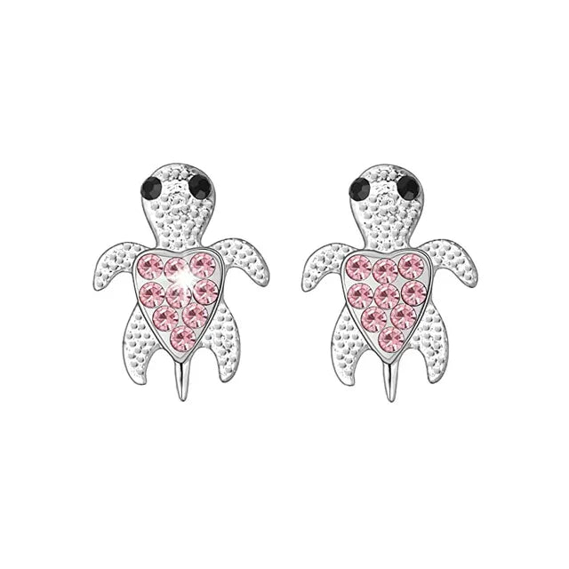 Niedliche Einhorn Regenbogen Ohrstecker für Mädchen Kinder Bunte Zirkon Tierohrstecker Modischer Silberschmuck Geschenke