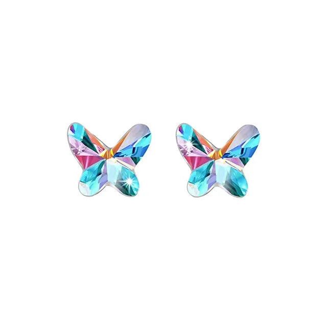 Niedliche Einhorn Regenbogen Ohrstecker für Mädchen Kinder Bunte Zirkon Tierohrstecker Modischer Silberschmuck Geschenke