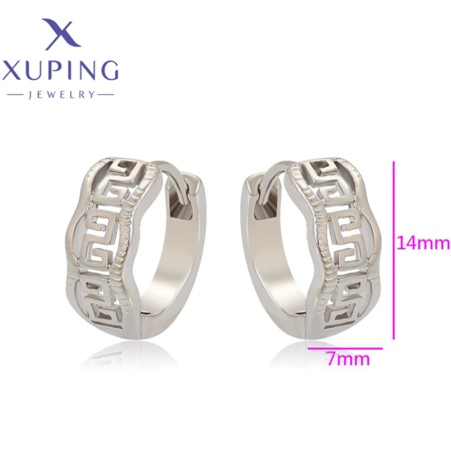 Xuping Schmuck Neuankömmling Trendige Kreisförmige Platinbeschichtete Punk-Ohrringe für Frauen Schulmädchen Beste Freundin Geschenk