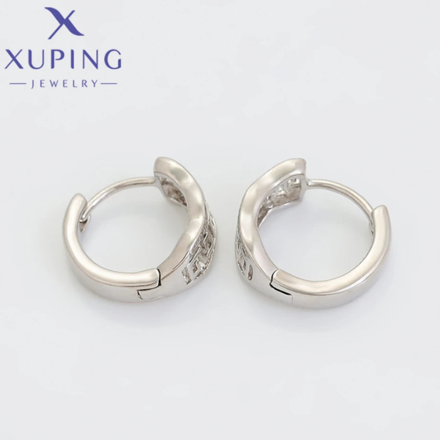 Xuping Schmuck Neuankömmling Trendige Kreisförmige Platinbeschichtete Punk-Ohrringe für Frauen Schulmädchen Beste Freundin Geschenk