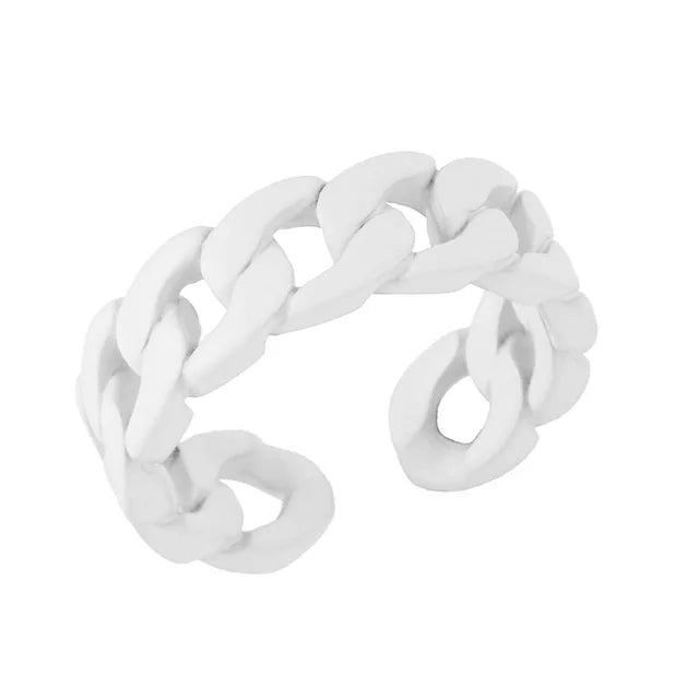 Candy Color Open Finger Rings - Minimalist Hollow Out Copper Metal Rings for Women