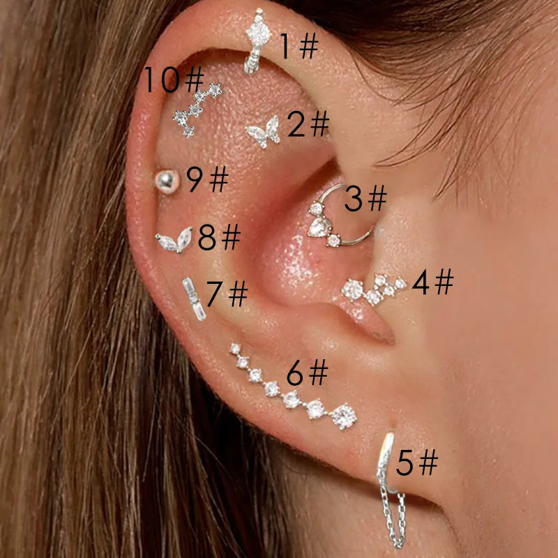 Moderne Ohrpiercings mit Kette - Schmuckgeschenk für Frauen