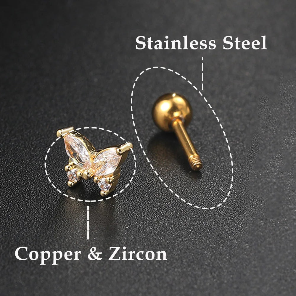 Moderne Ohrpiercings mit Kette - Schmuckgeschenk für Frauen