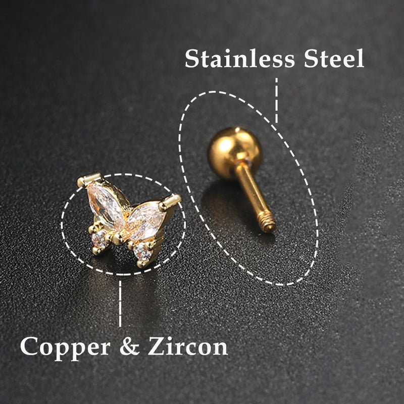 Moderne Ohrpiercings mit Kette - Schmuckgeschenk für Frauen