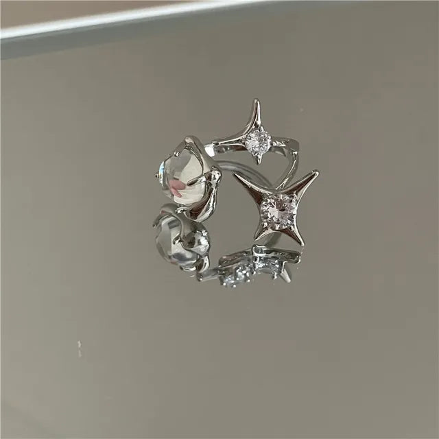 Mondstein Ringe für Frauen und Mädchen - Kpop Schmuckgeschenke im trendigen Stil