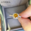 Gelbgold plattierte Verlobungsringe mit Moissanit 1 3 Karat Edelstein Diamant Sterlingsilber Ehering für Damen | Feiner Schmuck
