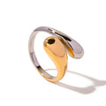 Verstellbarer Kreuzschnitt Ring für Damen, Jugendlicher Stil, vergoldet mit 18 Karat Edelstahl, Schmuckaccessoire
