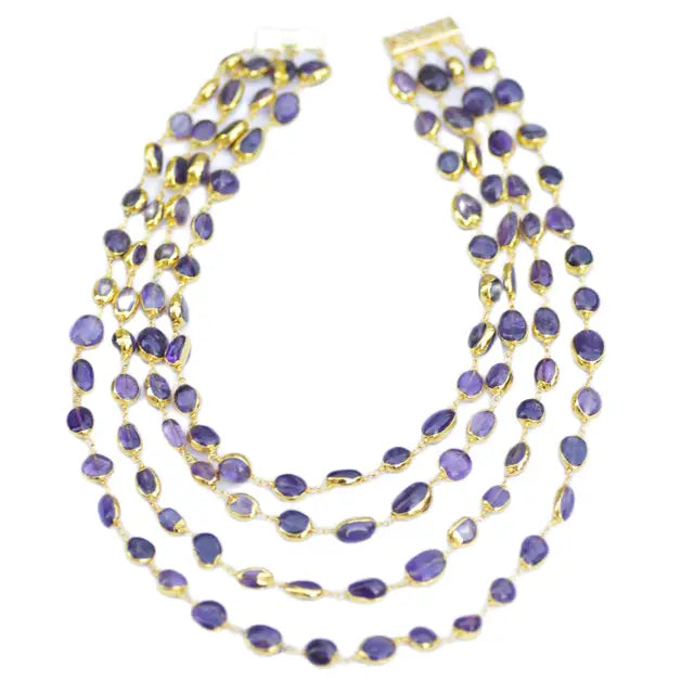 Amethyst Schmuckset: Halskette, Armband und Ohrringe