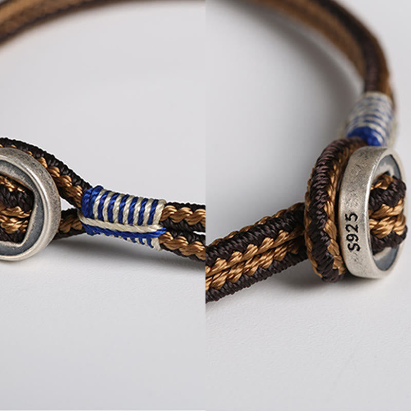 Handgefertigtes Chavri-Armband aus 925er-Sterlingsilber mit Knopfschutz