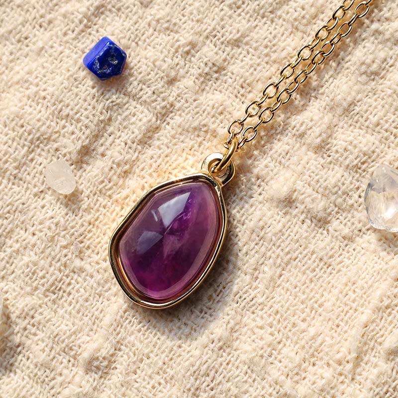 Chavri natürlicher grüner Aventurin-Amethyst-Rosenquarz-Segen-Halskettenanhänger