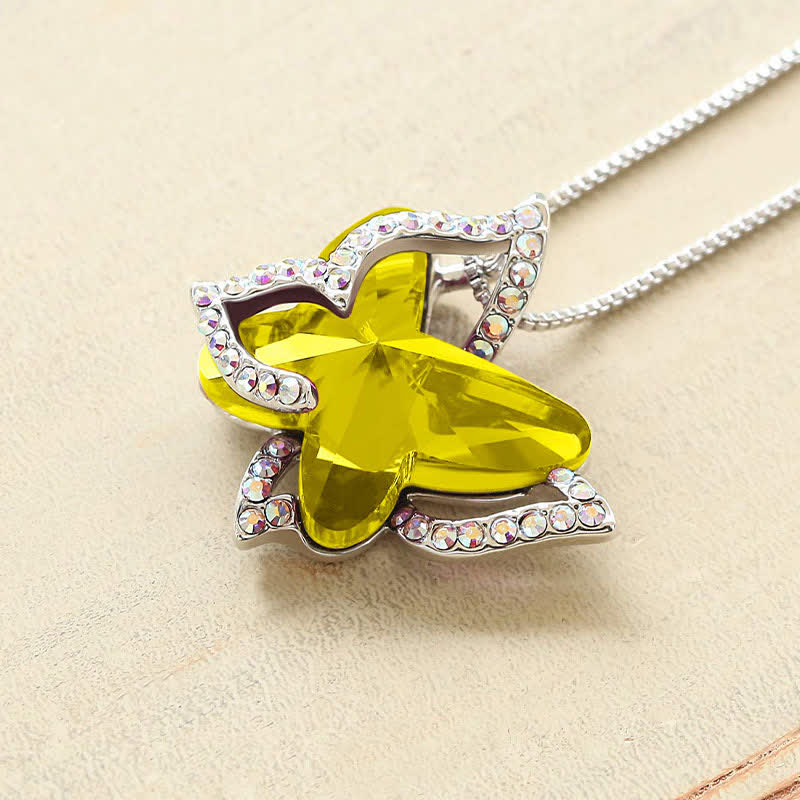 Verteilen Sie Ihren Flügelbutterfly -Geburtssteinkristall Halskette