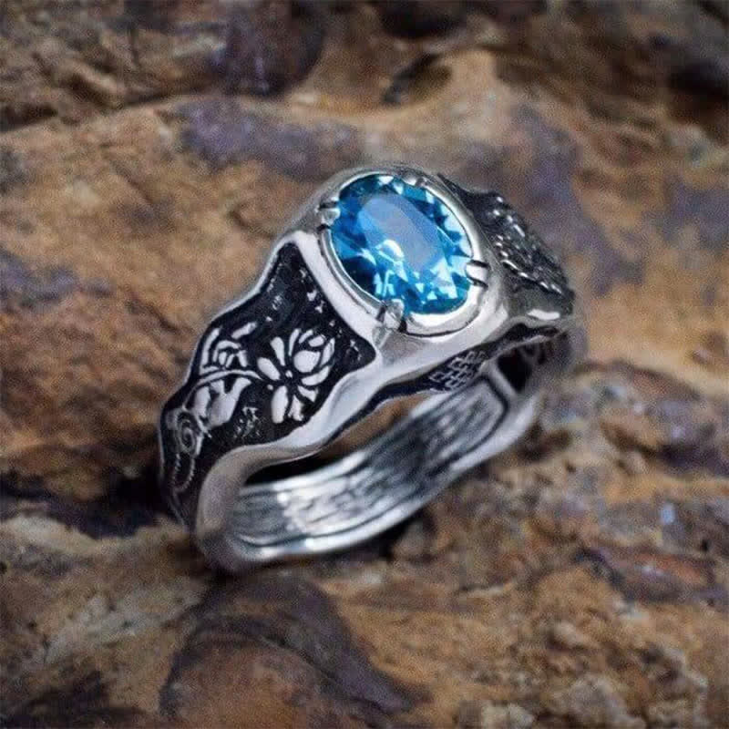Buddhi Mudra Swiss Blue Topaz Ring