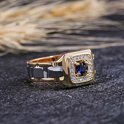 Mode Luxus Sapphire Gold Uhrenform Ring