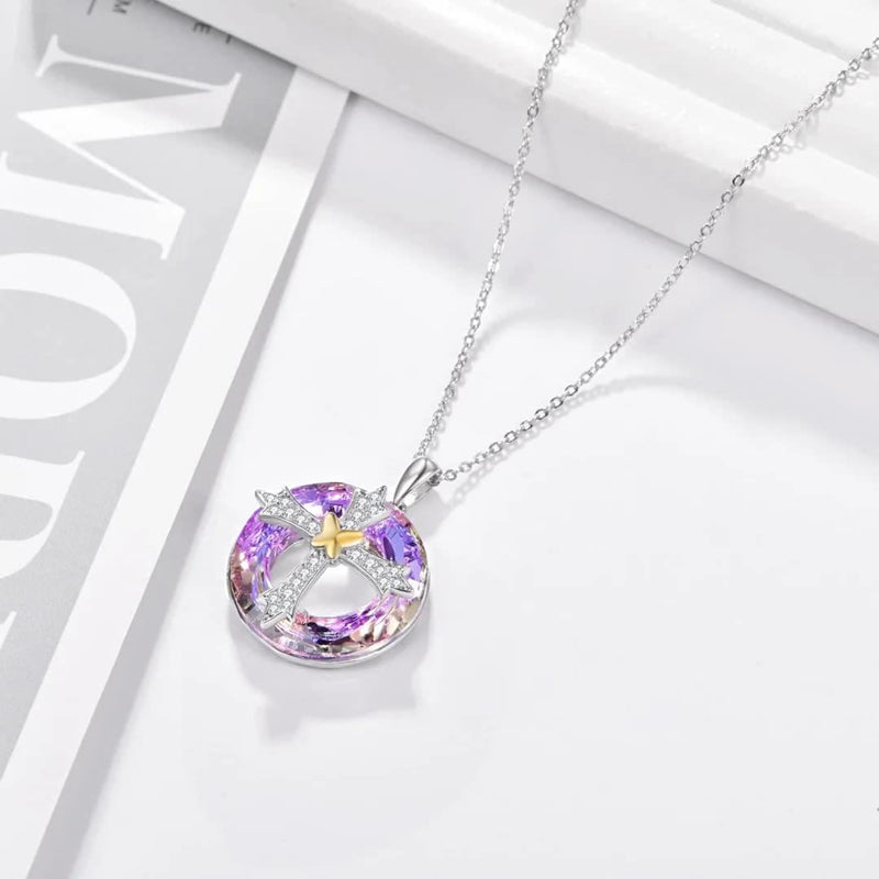 Bete Für Sicherheit Glück Kristall Liebe Kreuzkette