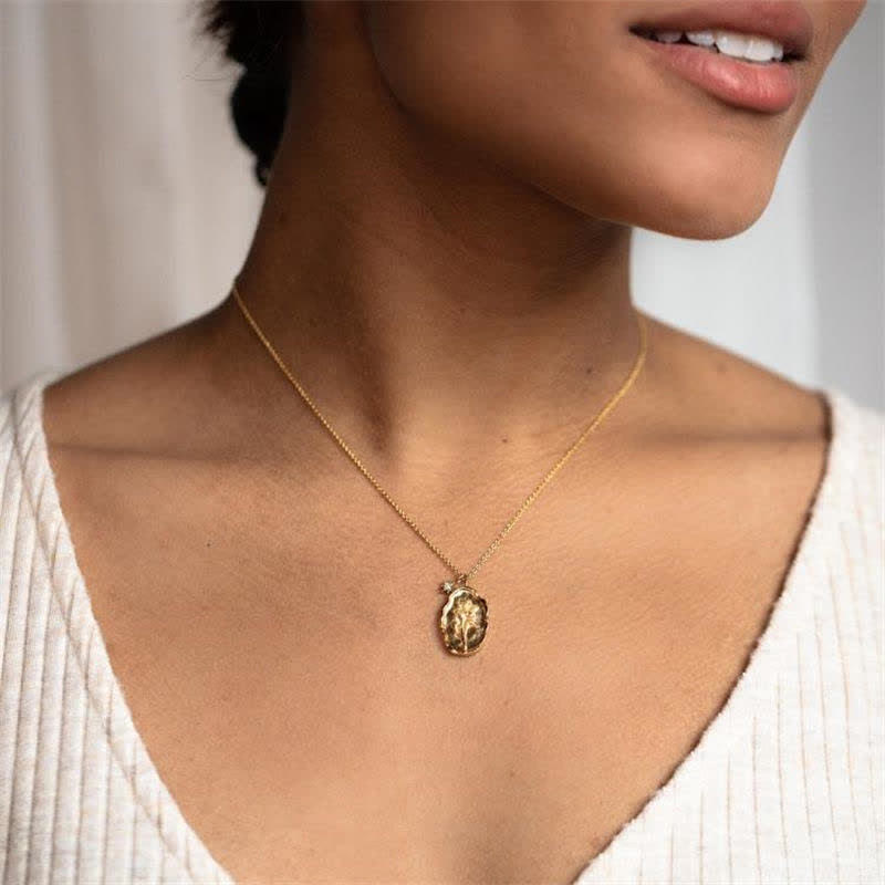 Delicate Edelstahl -Geprägte Halskette