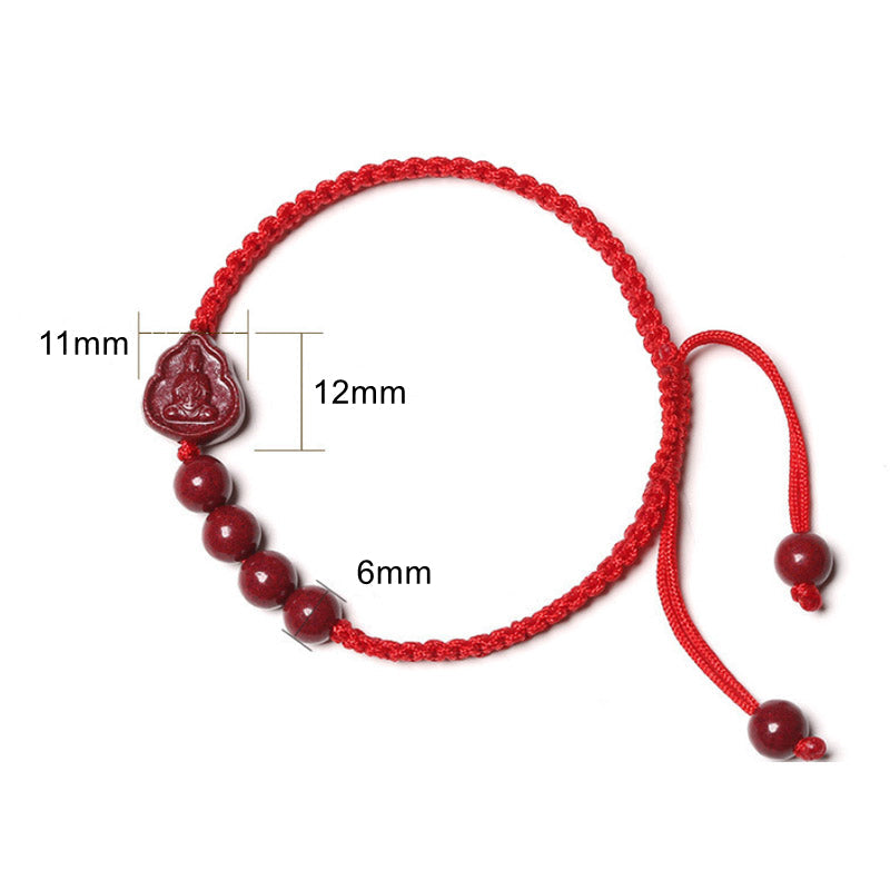 Chavri Lachender Buddha Avalokitesvara Zinnober-Segen-Armband