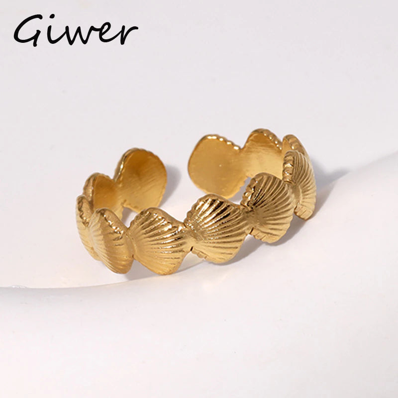 Ausgehöhlter Liebesherz-Edelstahlring