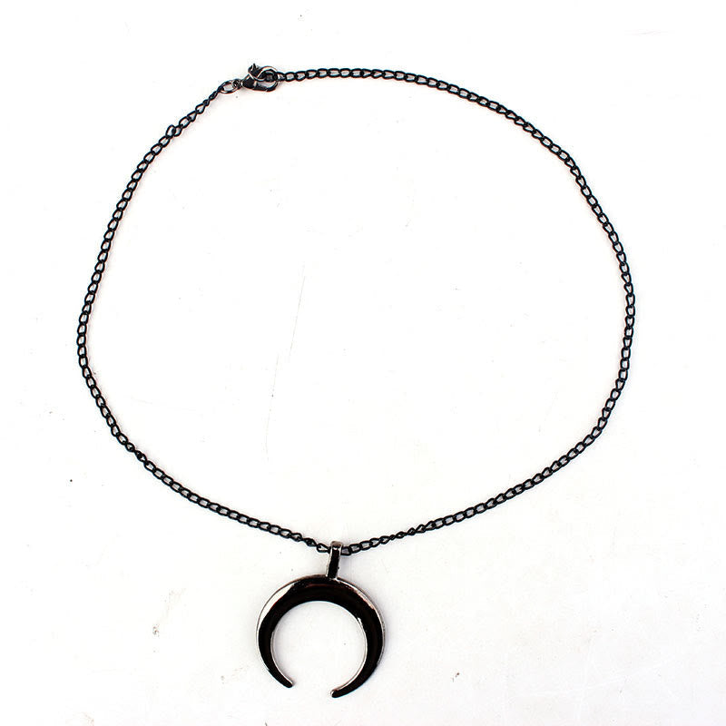 Black Moon Edelstahl Halloween Halskette