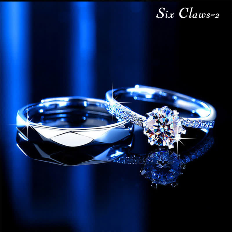Wahre Liebe Ist Unschätzbares Zirkonia -Hochzeitspaarer Ring -Set