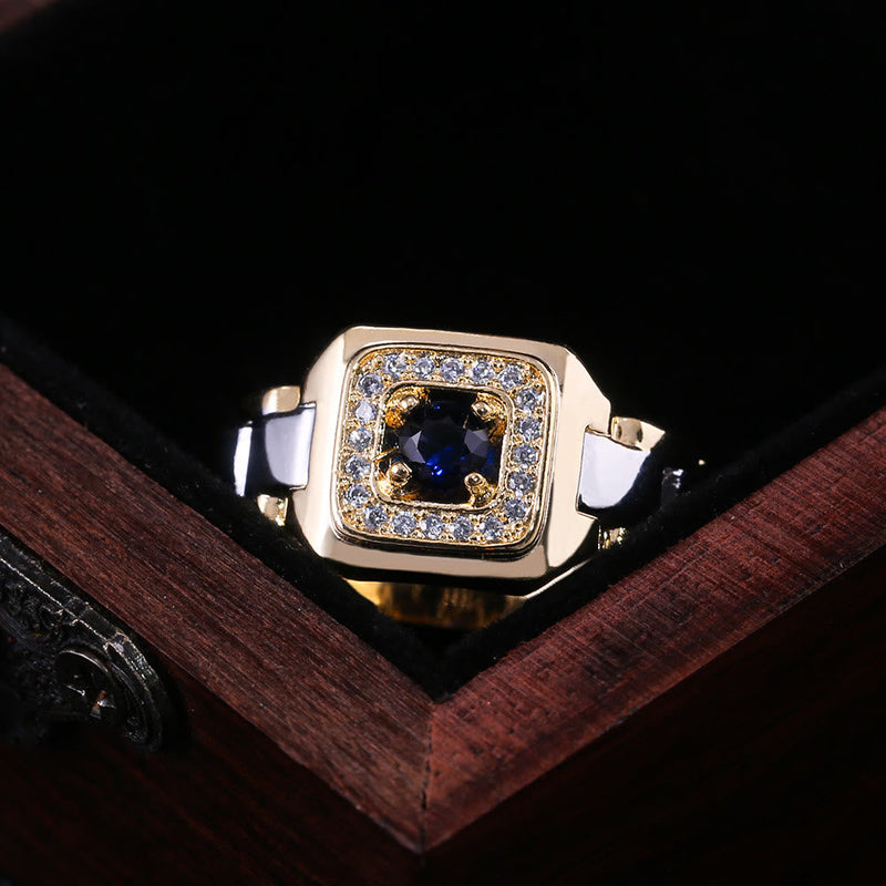 Mode Luxus Sapphire Gold Uhrenform Ring