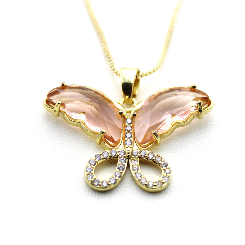 Kristallglas Schmetterling Halskette