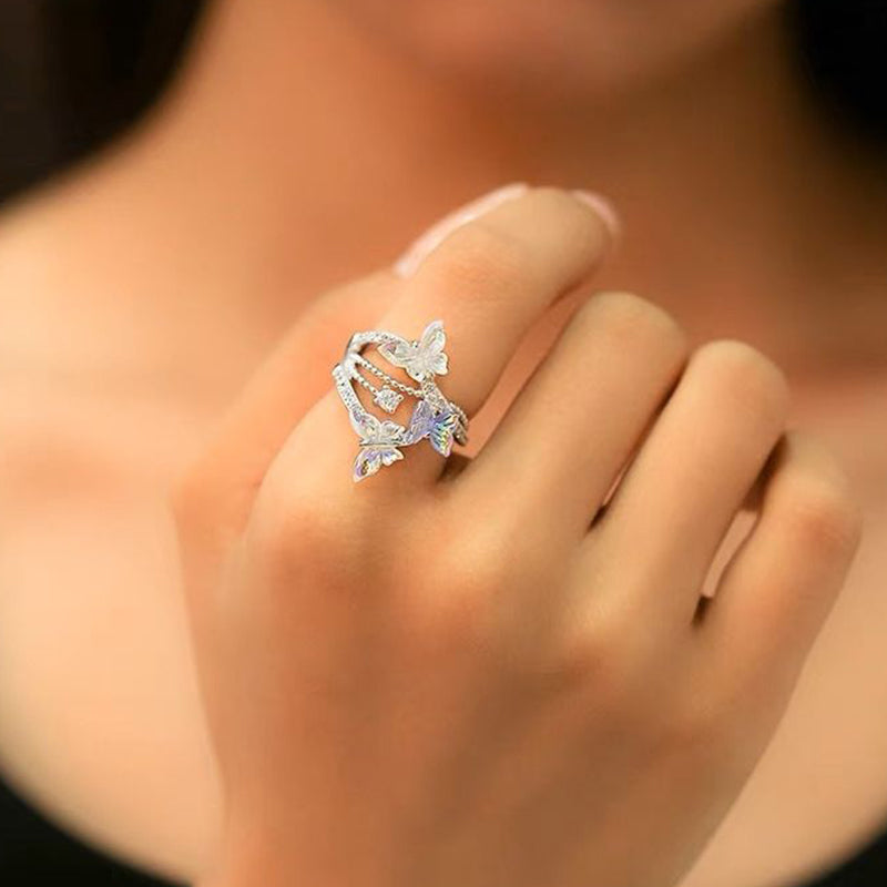 Kostenlos Smart Flying Butterfly Emaille Ring