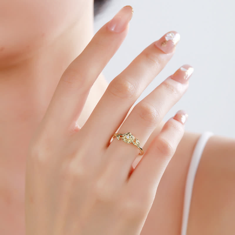 Einstellbarer Geburtsstein Mit Geburtsblütenring