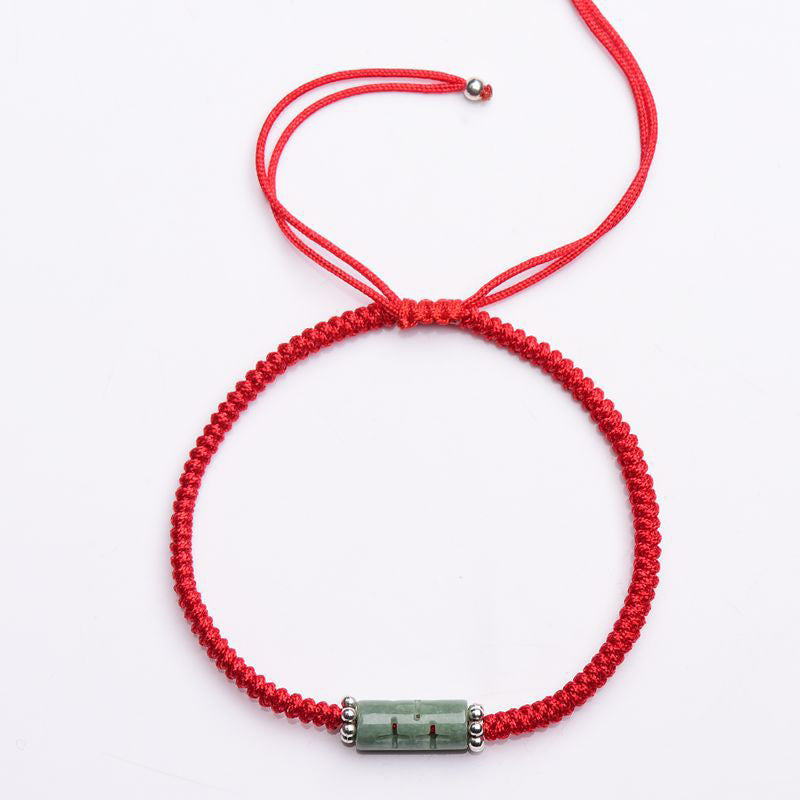 Chavri Natural Jade Companion Lucky Red String Armband