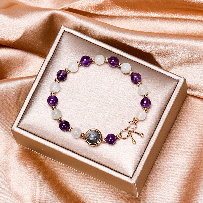 Amethyst Mit Moonstone Lucky Gemstone Armband