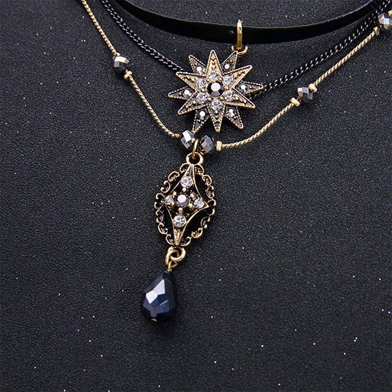 Elegante Dame Dreiteilige Layered Star Zirkonias Halskette