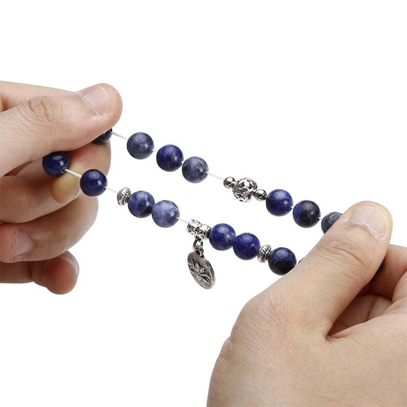 Chavri 3PCS natürliches Quarzkristall-Perlen-Heilenergie-Lotus-Armband