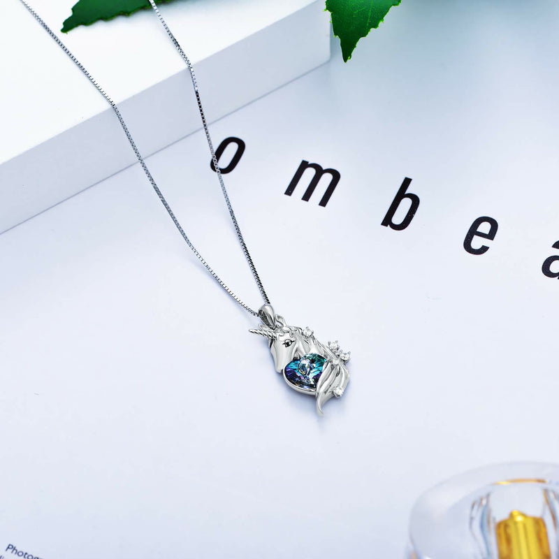 Nette Einhorn Herz Zirkon Halskette