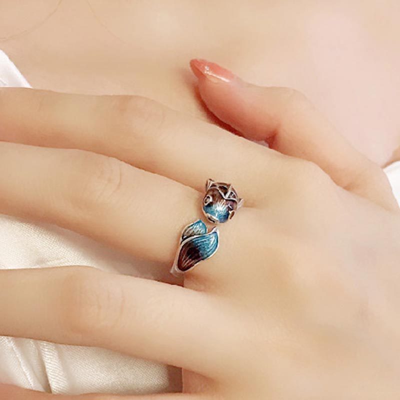 Chavri Koi Fisch Weißer Kupfer Balance Ring