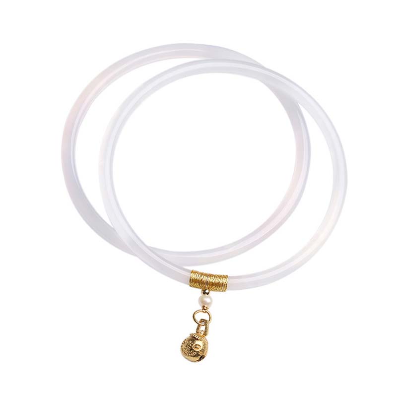 Chavri Erfolgsarmband aus natürlicher cyan-weißer Jade