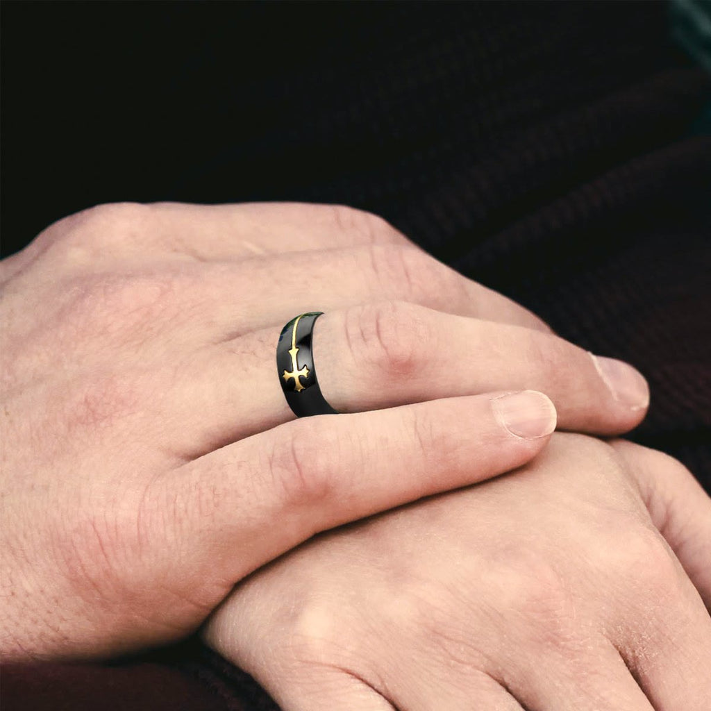 8 -Mm -Männer Aus Edelstahl Abnehmbarer Kreuzring