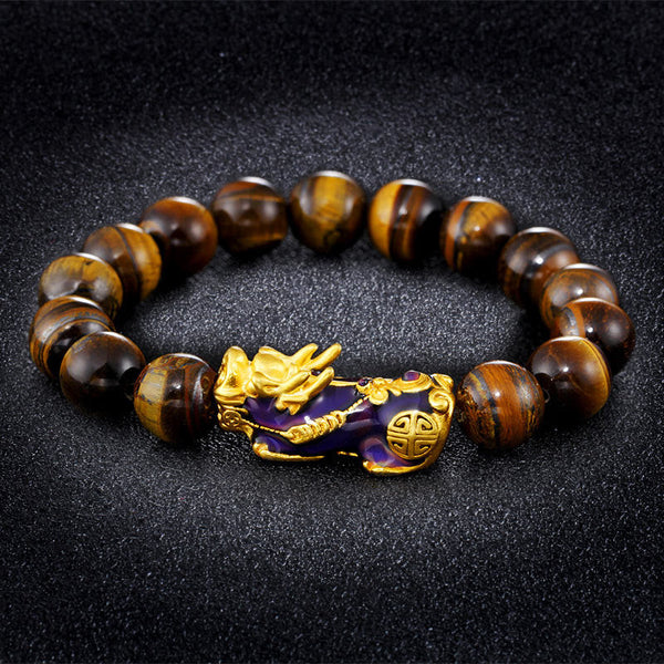 Chavri tibetisches handgefertigtes Tigerauge-Feng-Shui-Armband