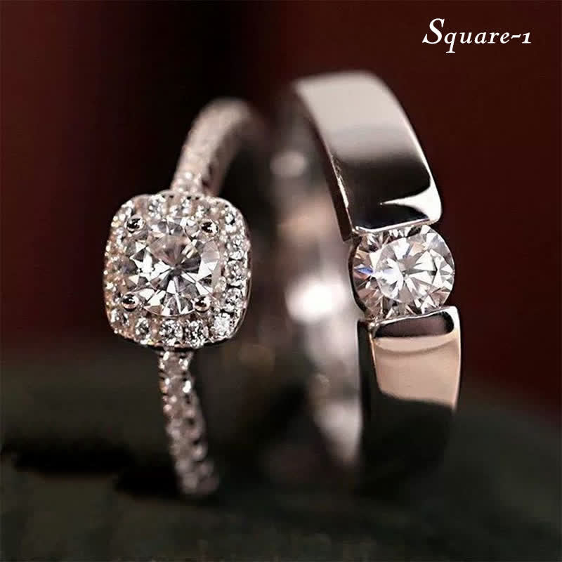 Wahre Liebe Ist Unschätzbares Zirkonia -Hochzeitspaarer Ring -Set