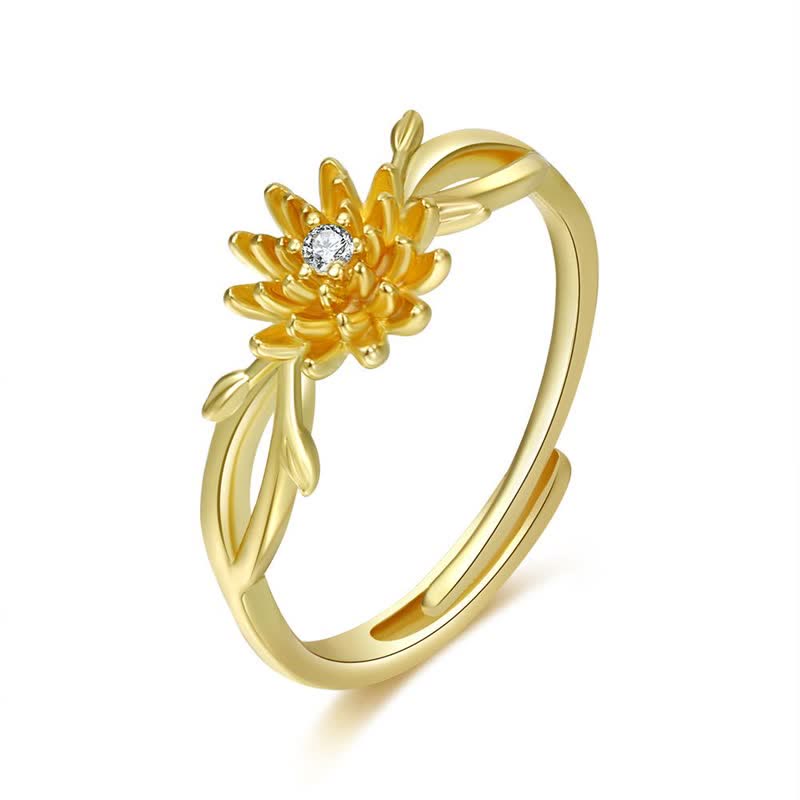 Einstellbarer Geburtsstein Mit Geburtsblütenring