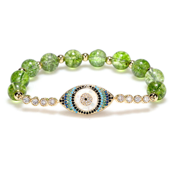 Chavri Natürliches Peridot Evil Eye Fülle Armband