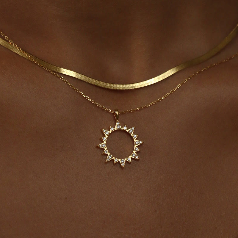 Boho Sun Zirkon Halskette