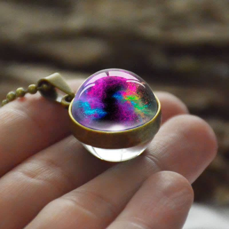 Kreativer Glaball -Mondstern Halskette