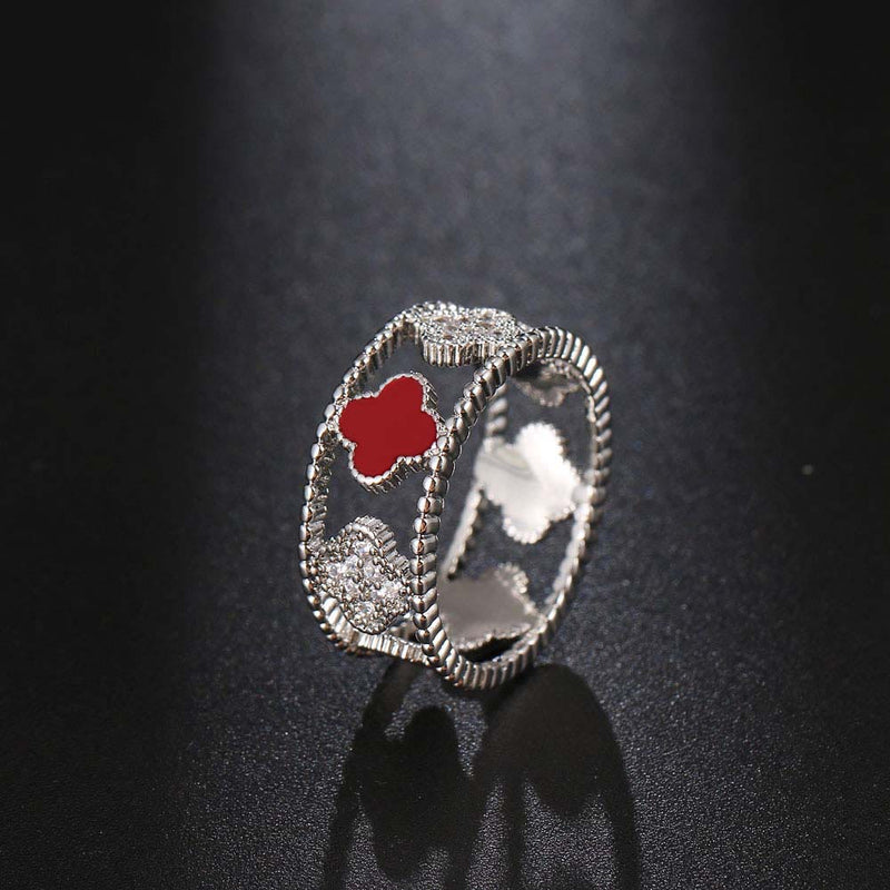 Kreativer Vier Blattklee Lucky Ring