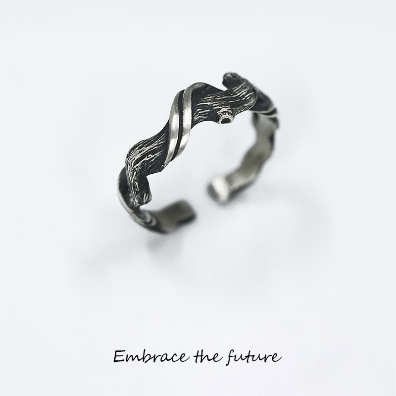 Driftwood Vintage Distressed 999 Sterling Silber Ring